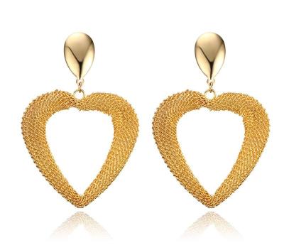 China Stainless steel 2016 new listed and gold heart-shaped earrings, wholesale stainless steel earrings YSS1090 for sale