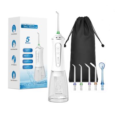 China High Pressure 5 Modes Water Dental Flosser Portable Rechargeable Oral Irrigator Water Floss For Dental Hygiene Kit for sale