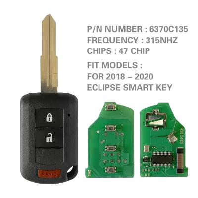 China For M-itsubishi Eclipse Cross CN011033 Replacement 3 Button Car Control 2018-2020 For M-itsubishi Eclipse 6370C135 2018-2020 Cross Key Key 315Mhz 47 Chip FCC ID for sale