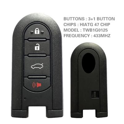 China For T-oyota Perodua CN007128 3+1 Button Smart Card Key For T-oyota Perodua With 434MHz FSK Frequency HIATG 3 Chip FCC ID Number WB1G0125 for sale