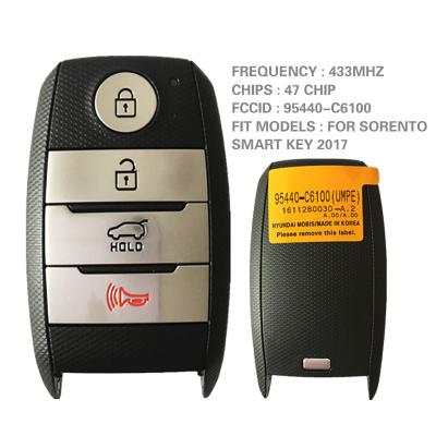 China For Genuine KIA Sorento Smart 2017 Aftermarket CN051047 4 Button Genuine KIA Sorento 2017 Key Remote With 433MHz Frequency FCC ID 95440-C6100 47 Chip for sale