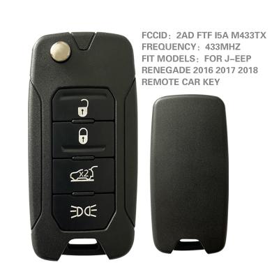 China For Jeep Renegade CN086024 4 Button Smart Key For Jeep Renegade 2016 2017 2018 Remote 5AM 433 TX Megamos AES 433MHz 2ADFTFI Car Key Fob for sale