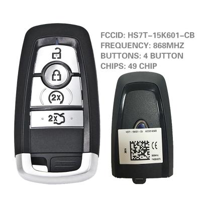 China For Ford CN018071 4 Button For Ford Smart Remote Key With Frequency 868 MHz HITAG PRO Chip Part No HS7T-15K601-CB With Keyless Vanish for sale