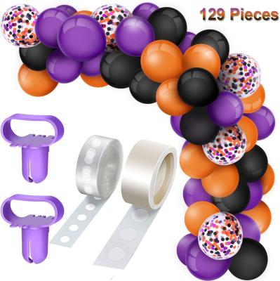 China Birthday /Wedding Party Decor/Gifts Halloween Balloon Set 129 Pieces Halloween Balloons Arch Garland Kit, Latex For Party Decor 50 Party Decoration 12 Inch Round for sale