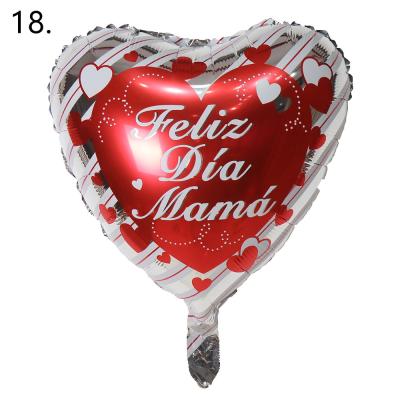 China Happy Mothers Day 18 Inch Foil Balloon Globo Al Por Mayor Foil Balloon Heart Shape Party Decoration Happy Mothers Day for sale