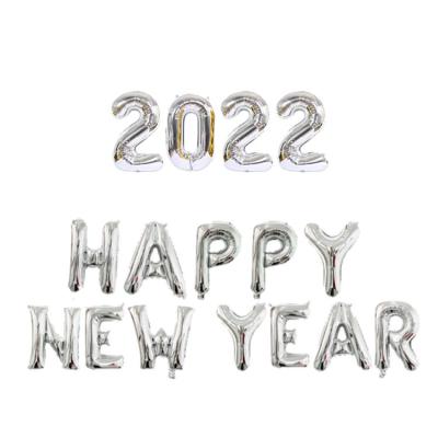 China 2022 HAPPY NEW YEAR'S DAY Stage Decoration Number Balloons Letter Foil Foil Balloon Party New Arrival Celebration New Years for sale