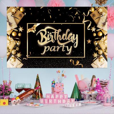 China Popular Happy Birthday Party Background Large Backdrop Banner Decorations Party Indoor Outdoor Happy Birthday Decoration for sale