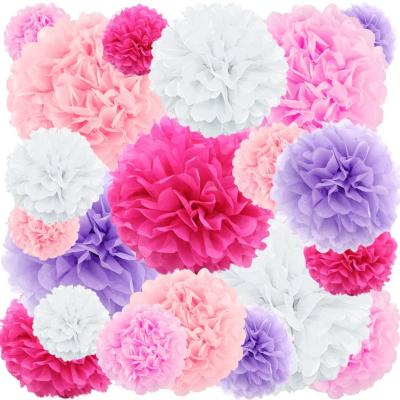 China Christmas/Birthday /Wedding Party Decor/Gifts Wholesale Mexican Party Decorations Wedding Decorations Hanging Pompom Flower Paper Balls for sale