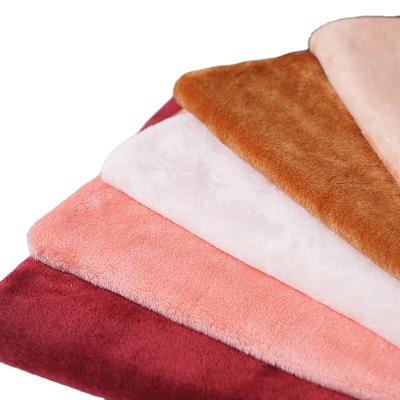 China Multicolor Super Soft Pill Anti Plush Solid Double Side Brushed Polyester Flannel Fleece Fabric for sale