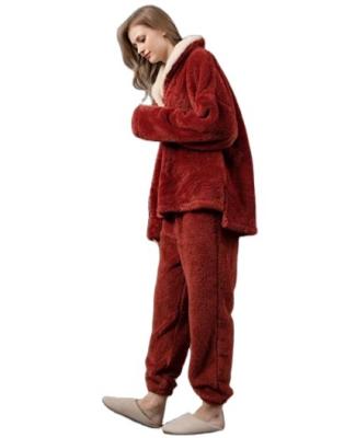 China New Fashion Comfortable Soft Custom Autumn And Winter Coral Pajamas Thermal Pants Set Thickened Couple Home Wear for sale