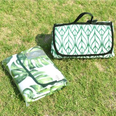 China Factory Sales New Design Airplane Portable Fleece And Outdoor Travel Wild Mat PEVA Fabric Combination Picnic Mat Beach Cushion for sale