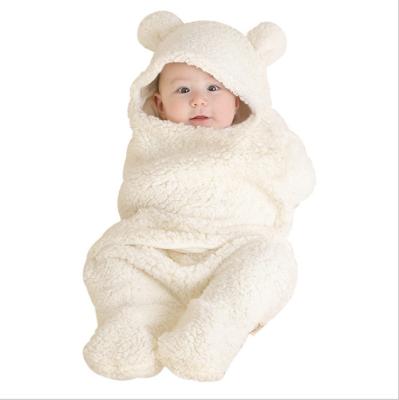 China Anti-pilling wholesale in the100% cotton fabric sherpa cloth cozy and warm baby sleeping bag and split wrap for sale