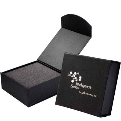 China New Design Handmade Custom Logo Printing Black Box With Magnetic Foil Brand Cardboard Box Gift Box for sale