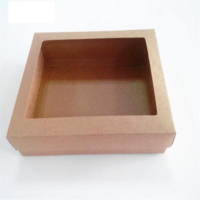 China Recyclable Strong Custom Foldable Kraft Kraft Paper Box With Clear PVC Window for sale