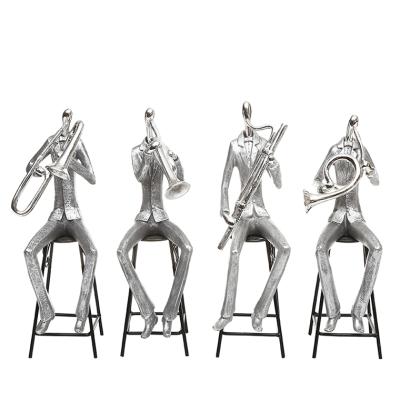 China Europe realistic resin music band figurines, home office decor music performer resin statue for sale