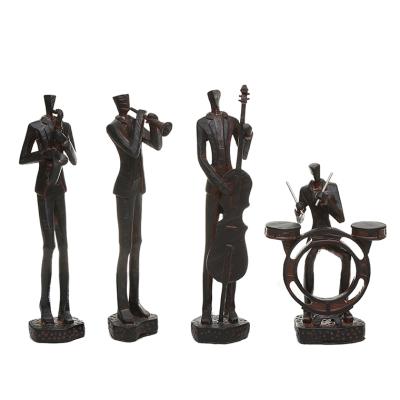 China Europe Decoration Home Decoration Home Resin Position Jazz Band Saxophonist Trumpet Violin Drum Resin Band Figurine for sale