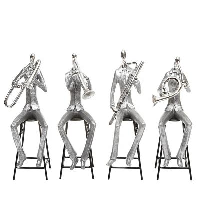 China Europe realistic resin music band figurines, music performer resin statue for office home decor for sale