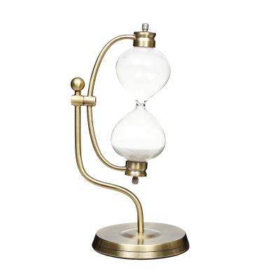 China CLASSIC Brass Metal Luxury Nautical Antique Sand Timer Home Decorative Rotary Hourglass for sale