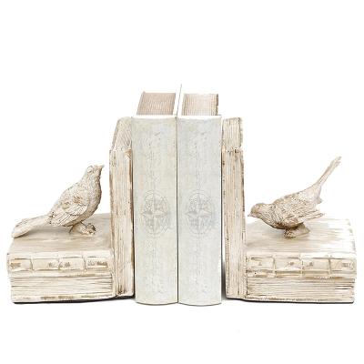 China Europe made in China factory price vintage resin artificial shabby bird bookend for ornament for sale