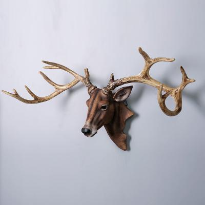 China Small Size Europe Wall Hanging Resin Statue 44cm Head Polyresin Animal Figurine for sale