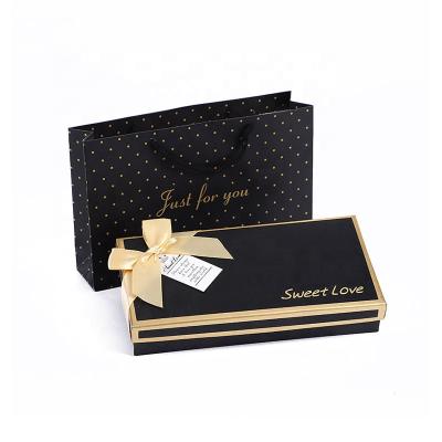 China Recycled Materials Customize Chocolate Storage Packaging Boxes Box With Ribbon Bow for sale