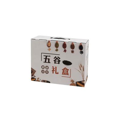 China Recycled Soybean Packaging Boxes Custom Corrugated Materials Box With Plastic Handle for sale