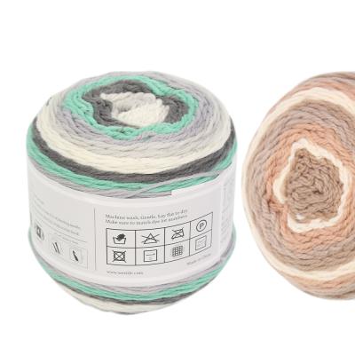 China Anti-Static Crochet Yarn Fancy Cake Thread Multiple Colors For Hand Knitting 20% ​​Wool 80% Acrylic Cake Yarn for sale