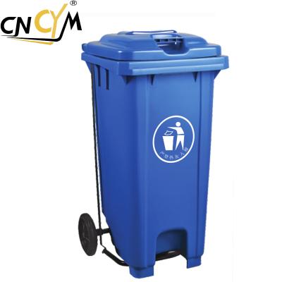 China Sustainable Mobile 2 Wheelie PEDAL 120 Liter Pedal Waste Bin for sale