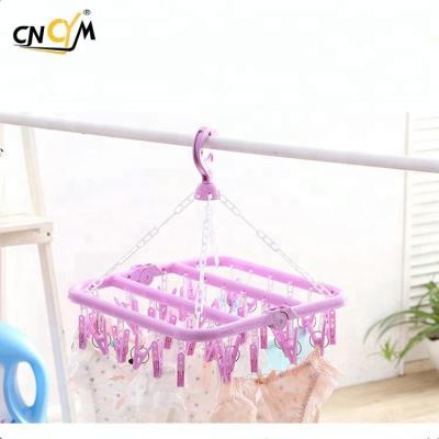 China Clip Around Plastic Drying Laundry Hanger High Quality for sale