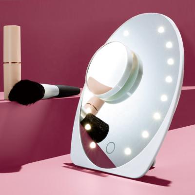 China Lighted Makeup Mirror White Make Up Mirror With Led Light for sale