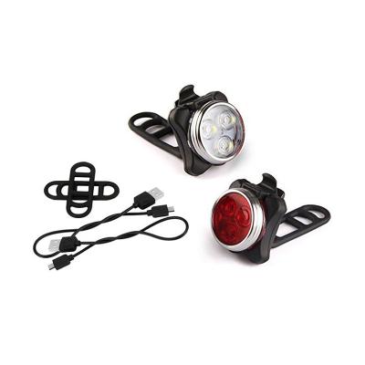 China High quality ABS+Aluminum alloy new design led front and rear rechargeable bike light bicycle lights set for sale