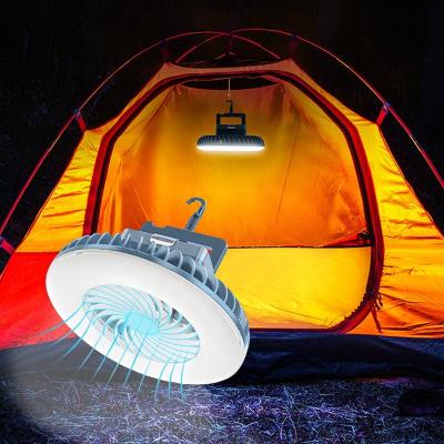 China With 2 fan+power bank+battery display in 1 led portable camping tent fan ceiling lamp for sale