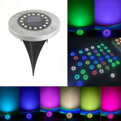 China Waterproof Solar Disc Light Outdoor Garden Color 16 LED Underground Garden Lights for sale