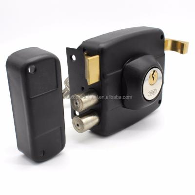 China High Quality Round Rim Door Lock Latch Security Round Door Lock With 3pcs Brass Keys 2 Tiers 10cm for sale