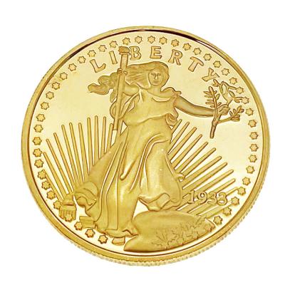 China Wholesale Custom Engraved Coin Pure Europe Logo 24k Gold Color Plated Old Bullion Souvenir Coin for sale