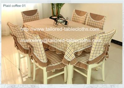 China Classic plaid table cloths and chair covers at discounted prices, cotton polyester blend, for sale