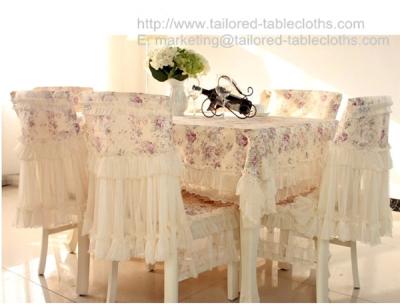 China Pastoral rosette lace tablecloth and chair cover, vintage floral lace table cloths, for sale