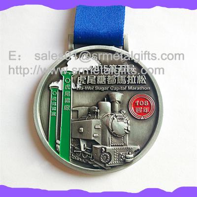 China Metal Championship medal with ribbion, enamel sports event medals factory wholesale for sale