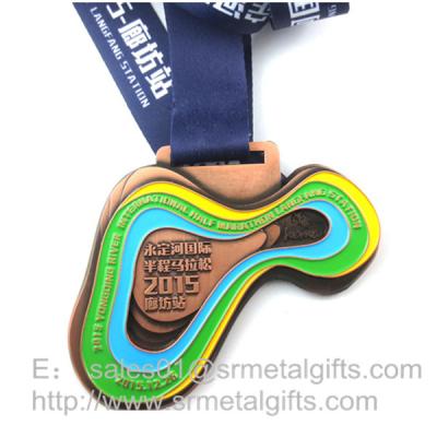 China Enamel Sports Prize Medals With Colour Filled, Soft Enameled Metal prizing Medals for sale