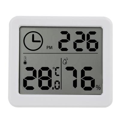 China 3.2inch Multi-Function LCD Automatic Electronic Large Screen Clock Monitor Humidity Temperature Hygrometer Thermometer Home Thermometers for sale