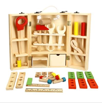 China Widely Used Multifunctional Portable Kids Toolbox Toys Wooden DIY Kids Educational Toys for sale