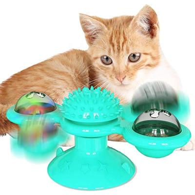 China Dogs Windmill Cat Toy Interactive Turntable Massage Brush for Pet Cat Scratching Tickling for sale