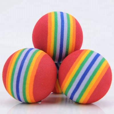 China Promotional Effort Toy Colorful Pet Rainbow Foam Balls Training Interactive Dog Funny Toy for sale