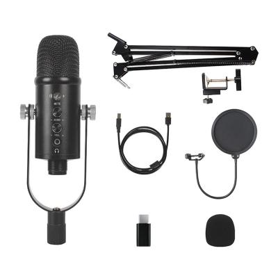 China Headset Microphone Condenser Broadcast Podcast Microphone Streaming Recording With Arm Stand for sale