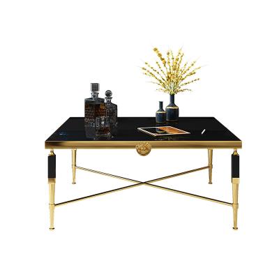 China High End Luxury And Luxury Furniture Ware Brushed Gold Steel Modern Living Coffee Table for sale