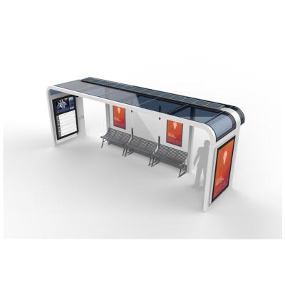 China Strong Solar Power Bus Stop Shelter With Outdoor LCD Advertising Screen Display for sale