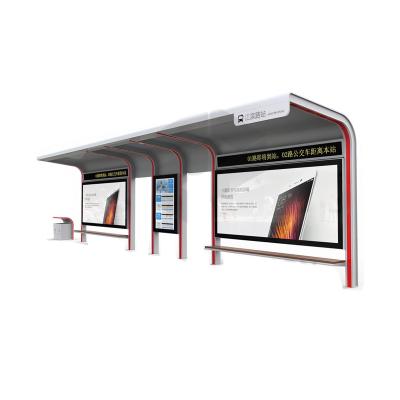 China Bus Stop Customer Designed Outdoor Advertising Display Smart Bus Stop Shelter Digital Signage Display for sale