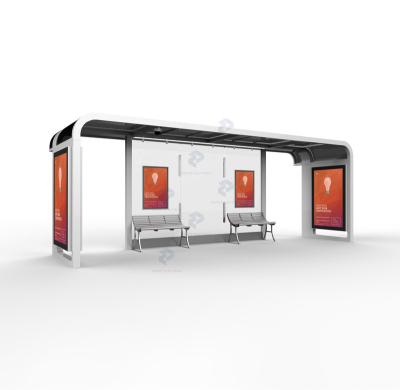 China Bus Stop Smart Solar Power Stainless Steel Smart Bus Stop Shelter Intelligent Design With Digital Signage Display for sale