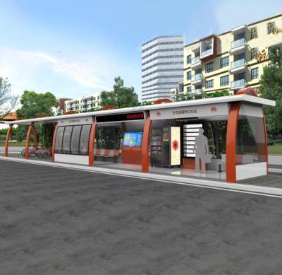 China Strong Smart City Street Furniture Bus Shelter Bus Station For Sale With Digital Signage / Bus Stop Light Box for sale