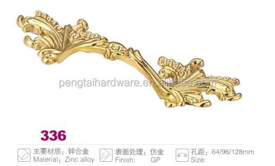 China Cabinet Zamac Die Cast Coated Bright Gold Furniture Handle for sale